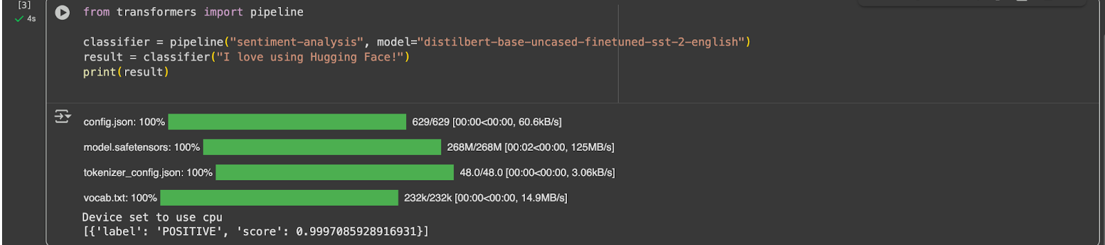 Using Hugging Face Transformers: